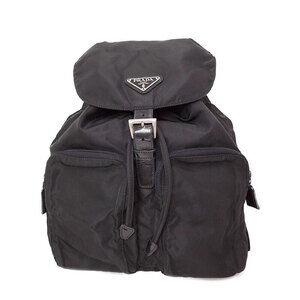 PRADA Two Pocket Tessuto Backpack Rucksack Daybag Black